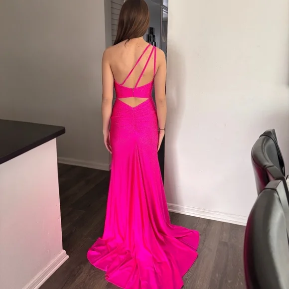 sherri hill pink one shoulder dress Sherri Hill Dress 54435